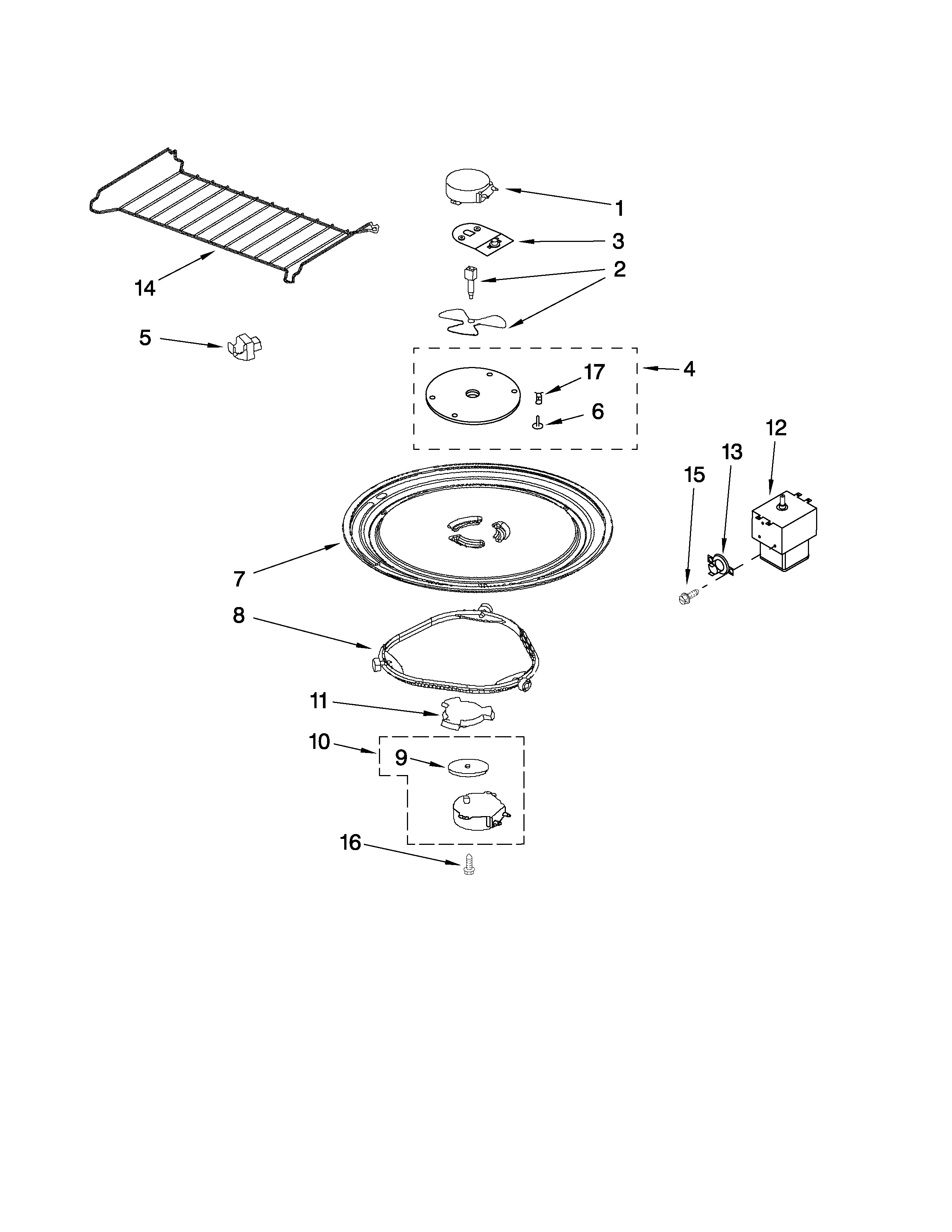 Magnetron and turntable parts