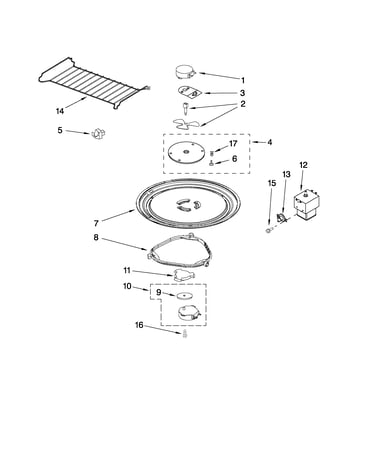 Magnetron and turntable parts