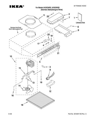 Range hood parts
