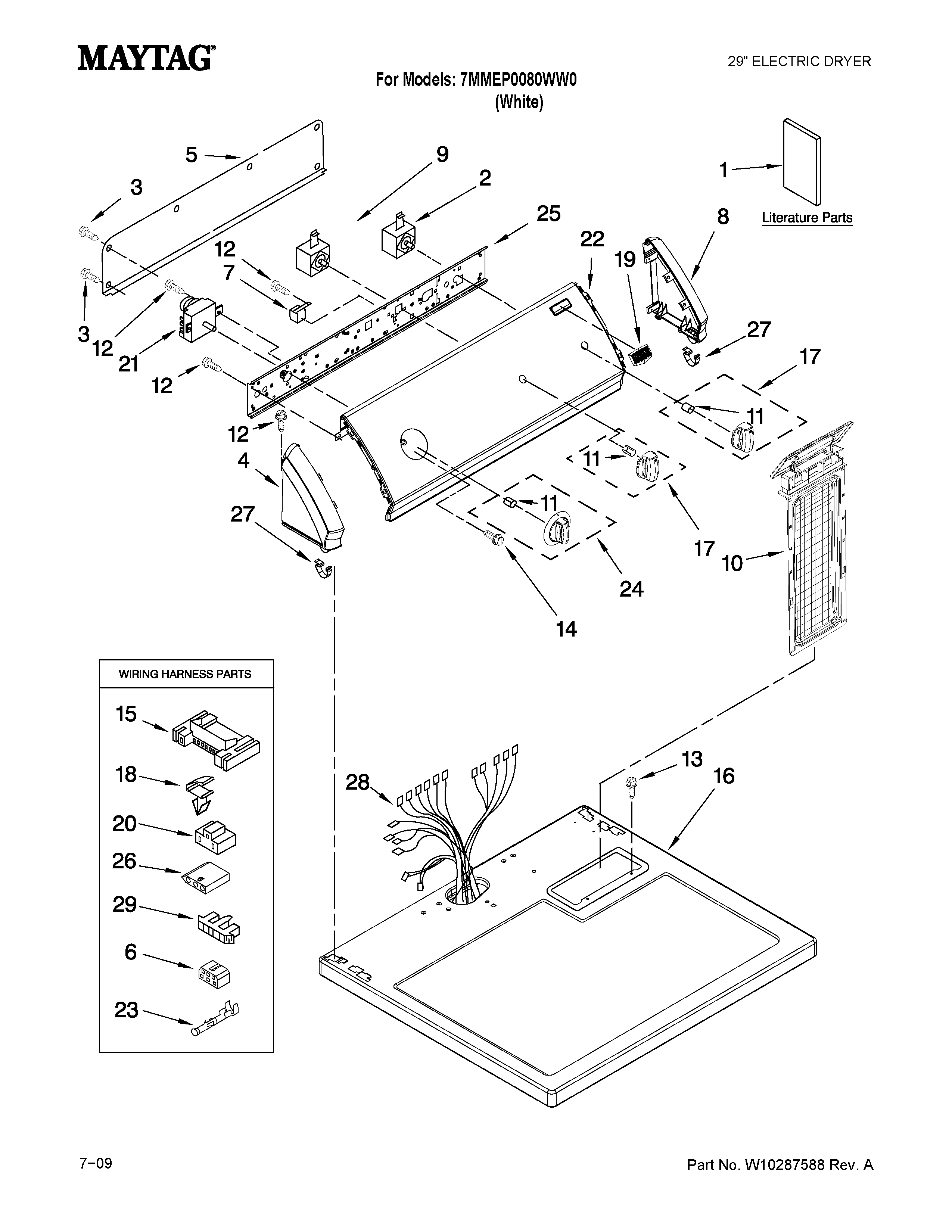 Top and console parts