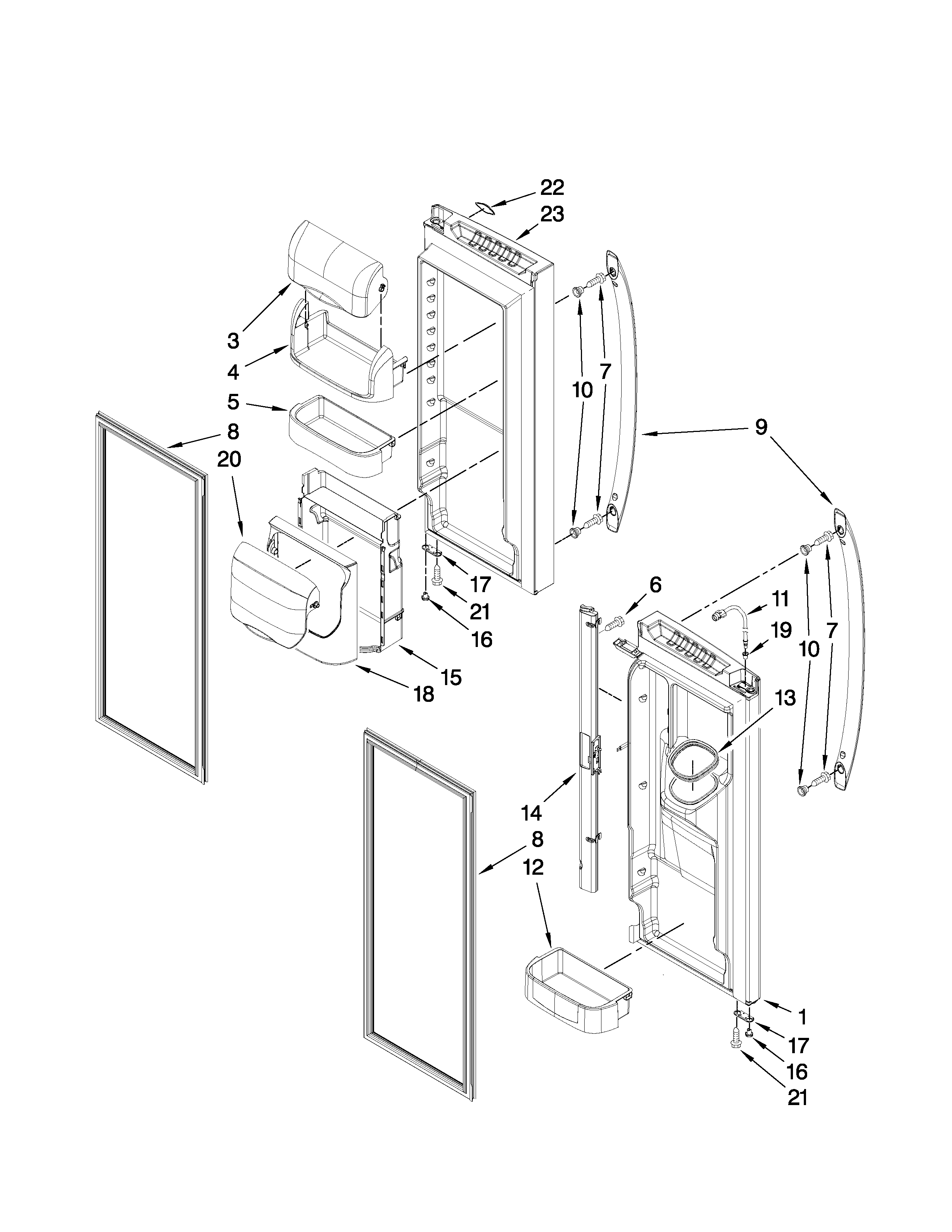 Refrigerator door parts