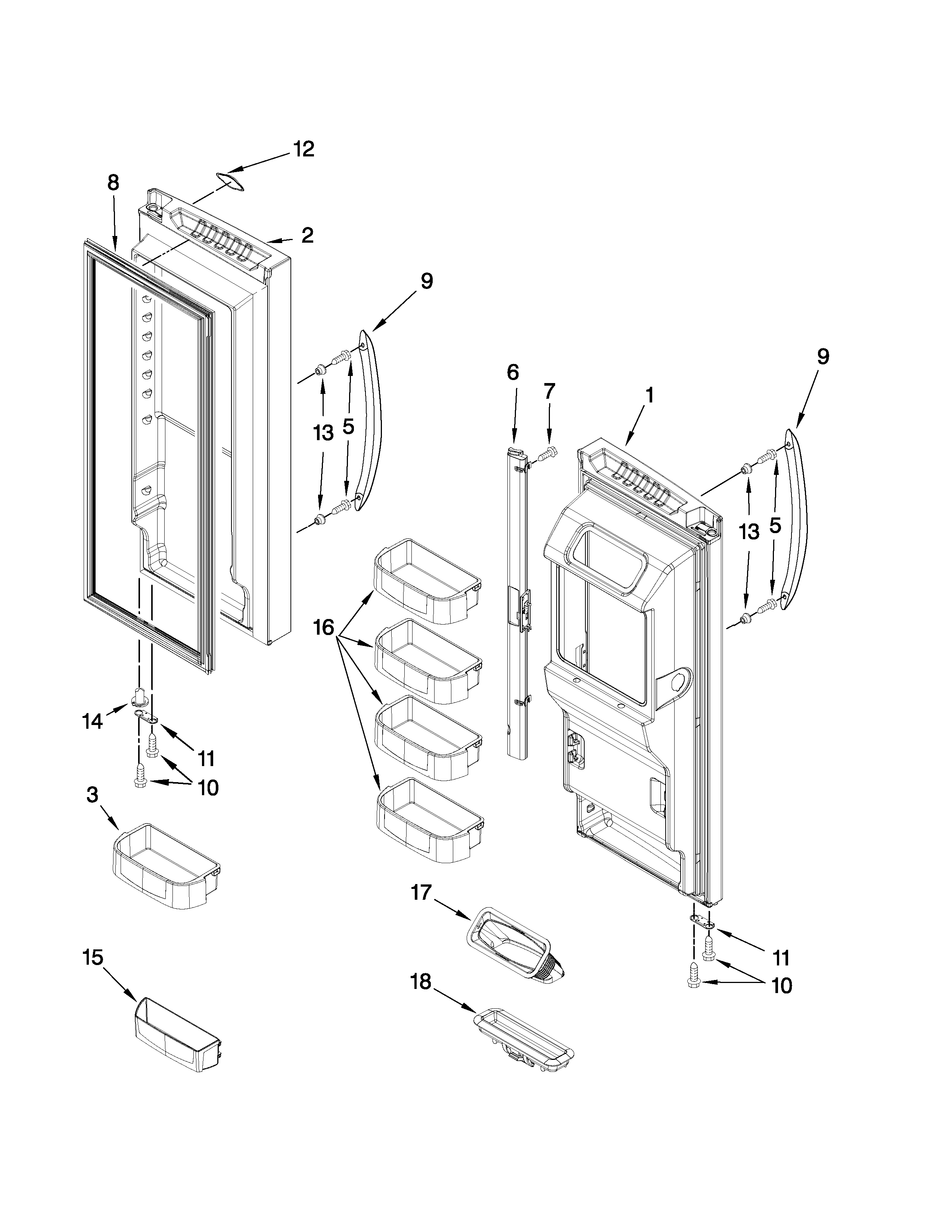 Refrigerator door parts