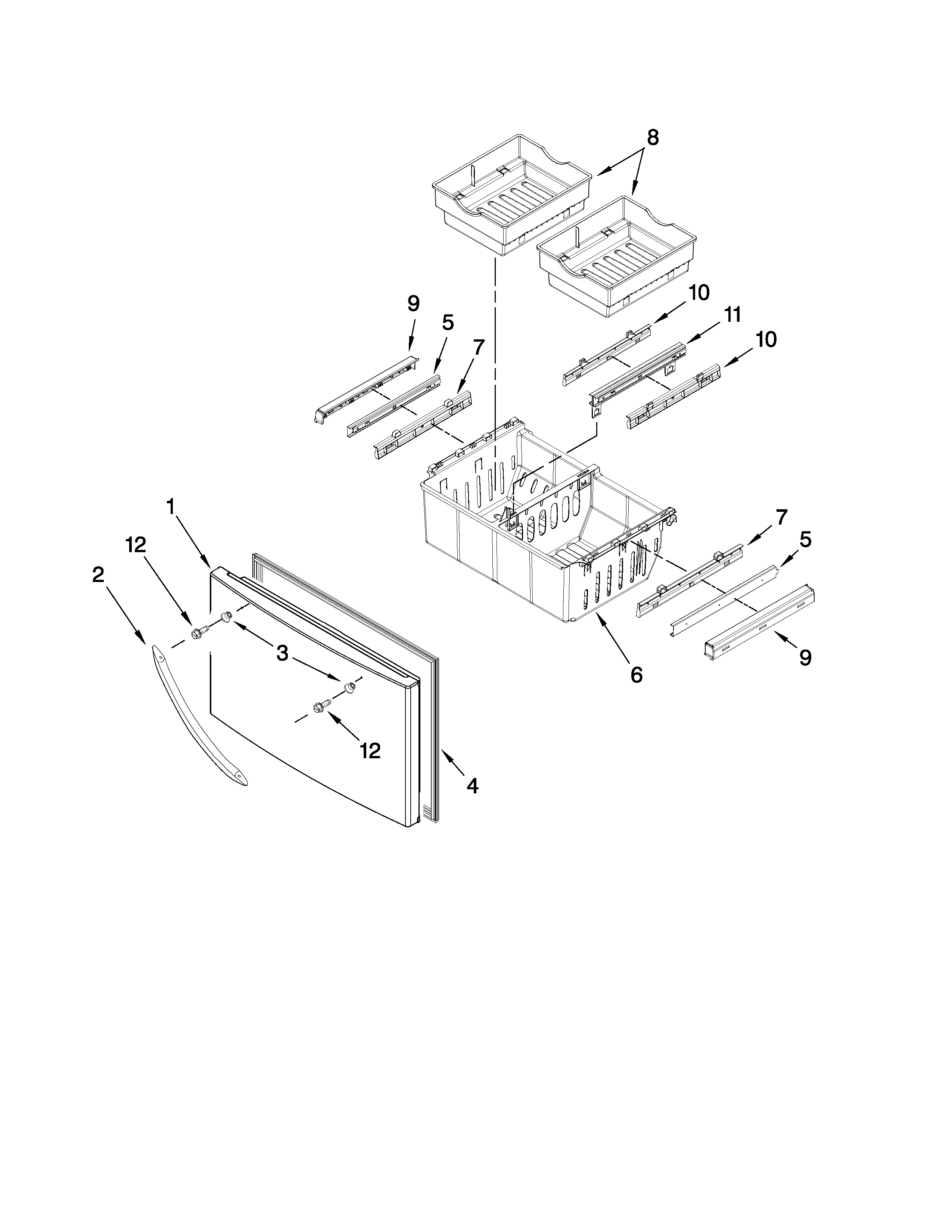 Freezer door parts