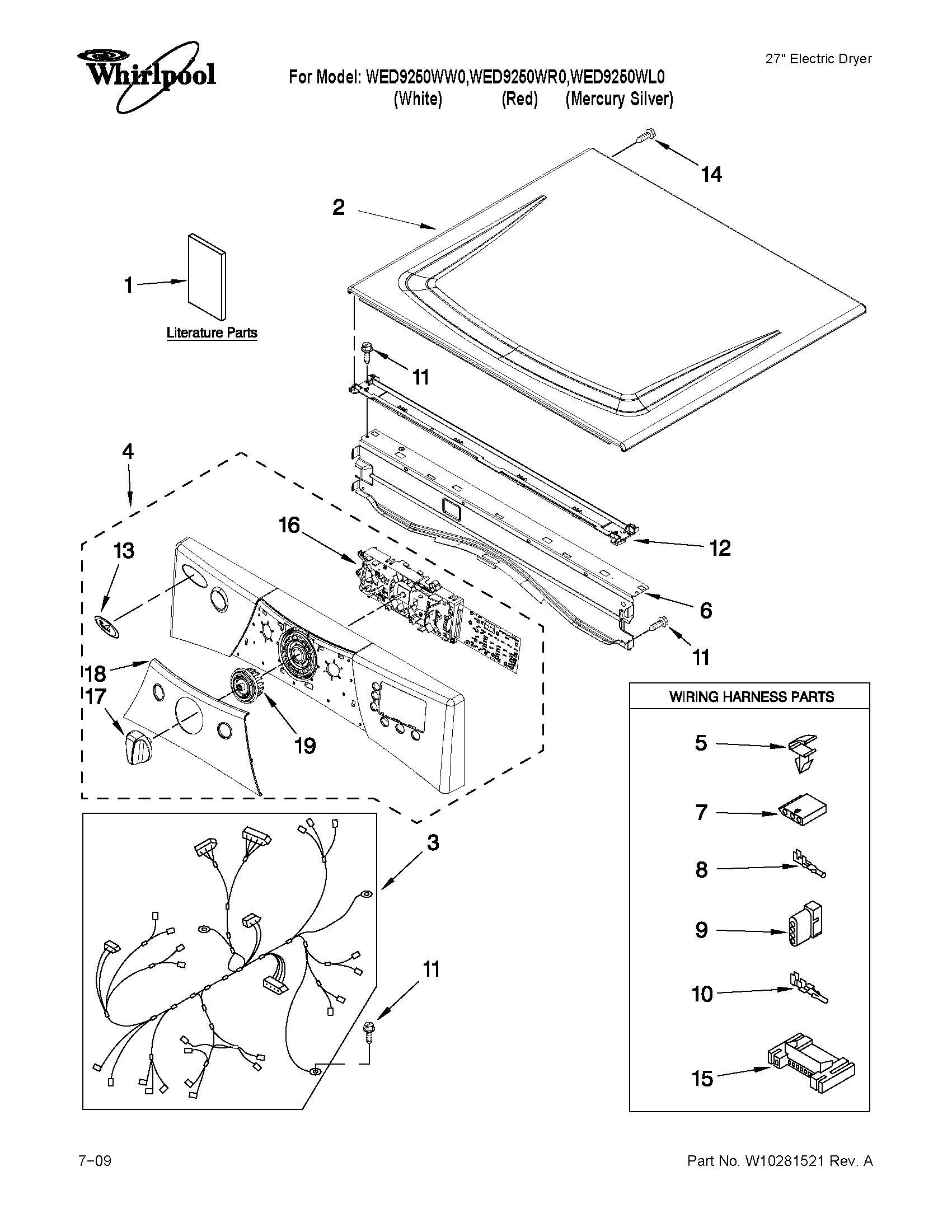Top and console parts