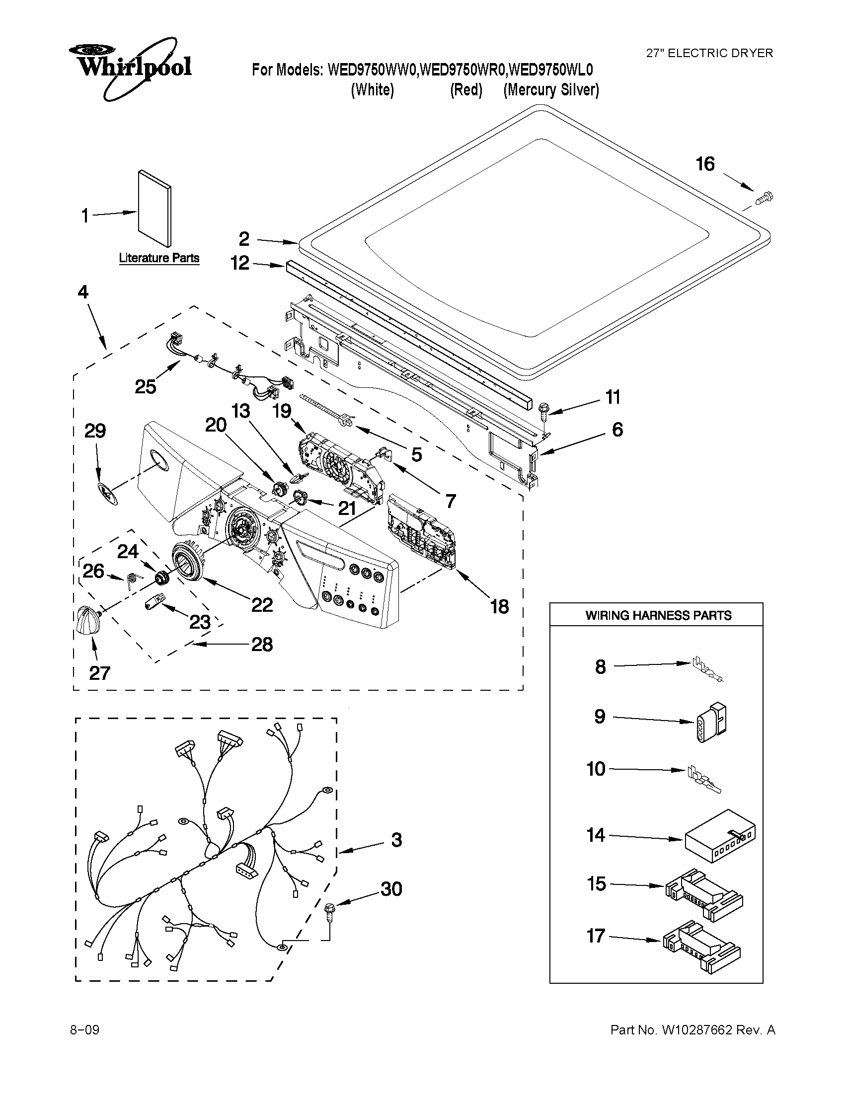 Top and console parts