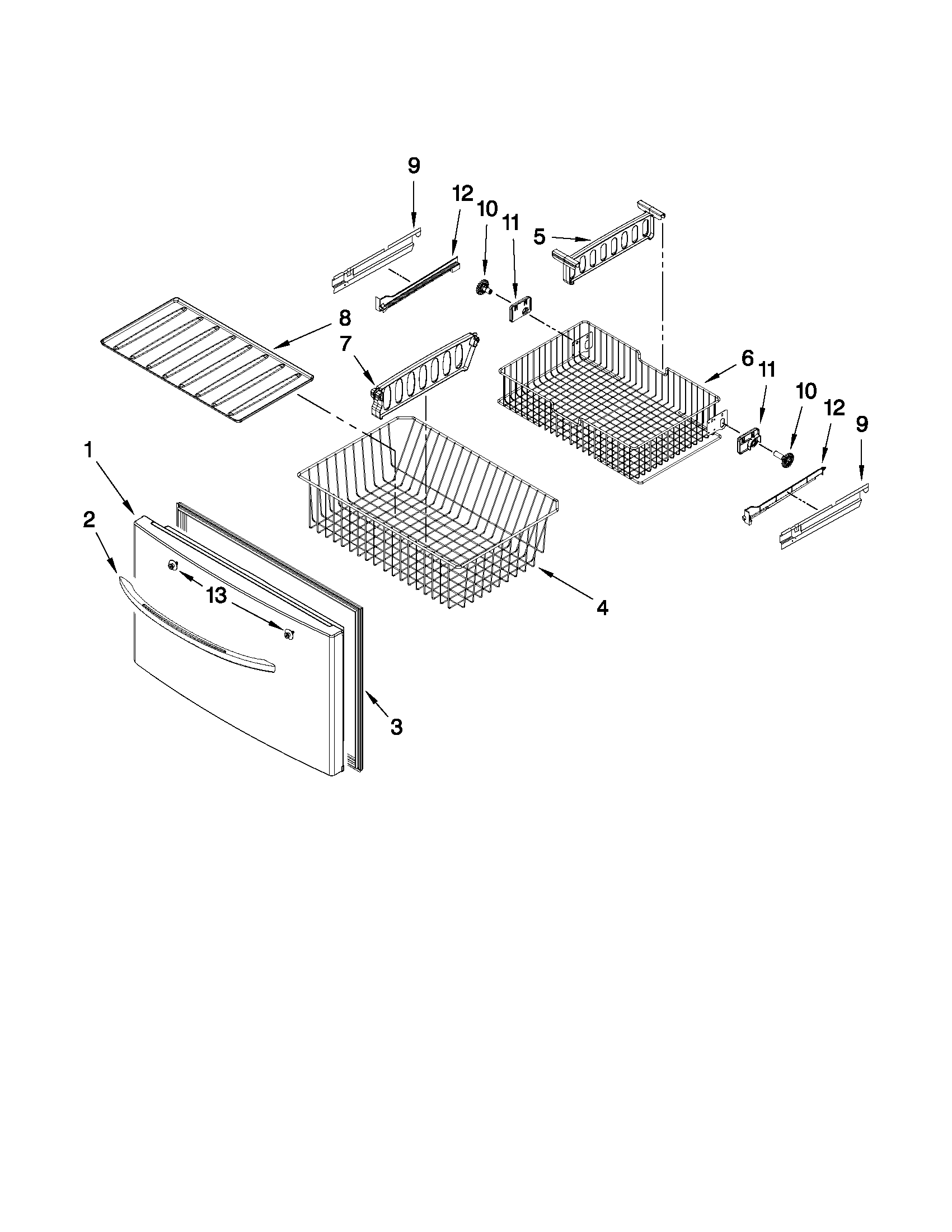 Freezer door parts