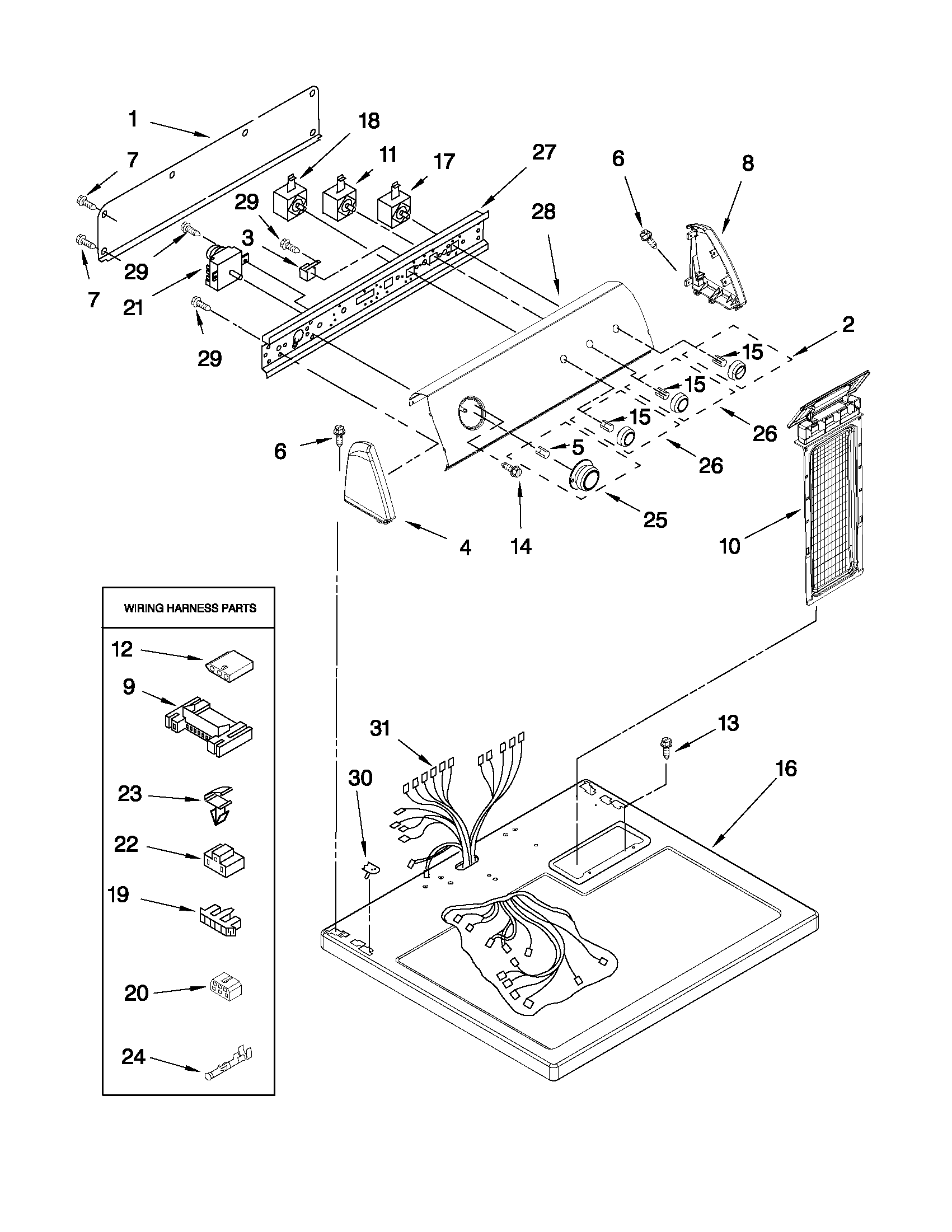 Top and console parts