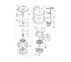 Whirlpool WTW6200VW1 motor, basket and tub parts diagram