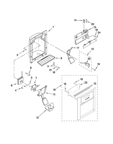 Dispenser front parts