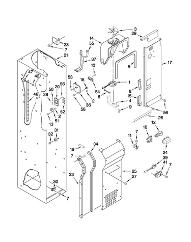 Freezer liner and air flow parts