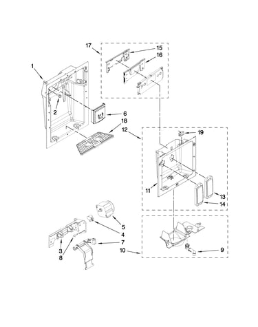 Dispenser front parts