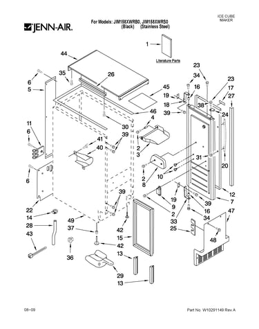 Cabinet liner and door parts
