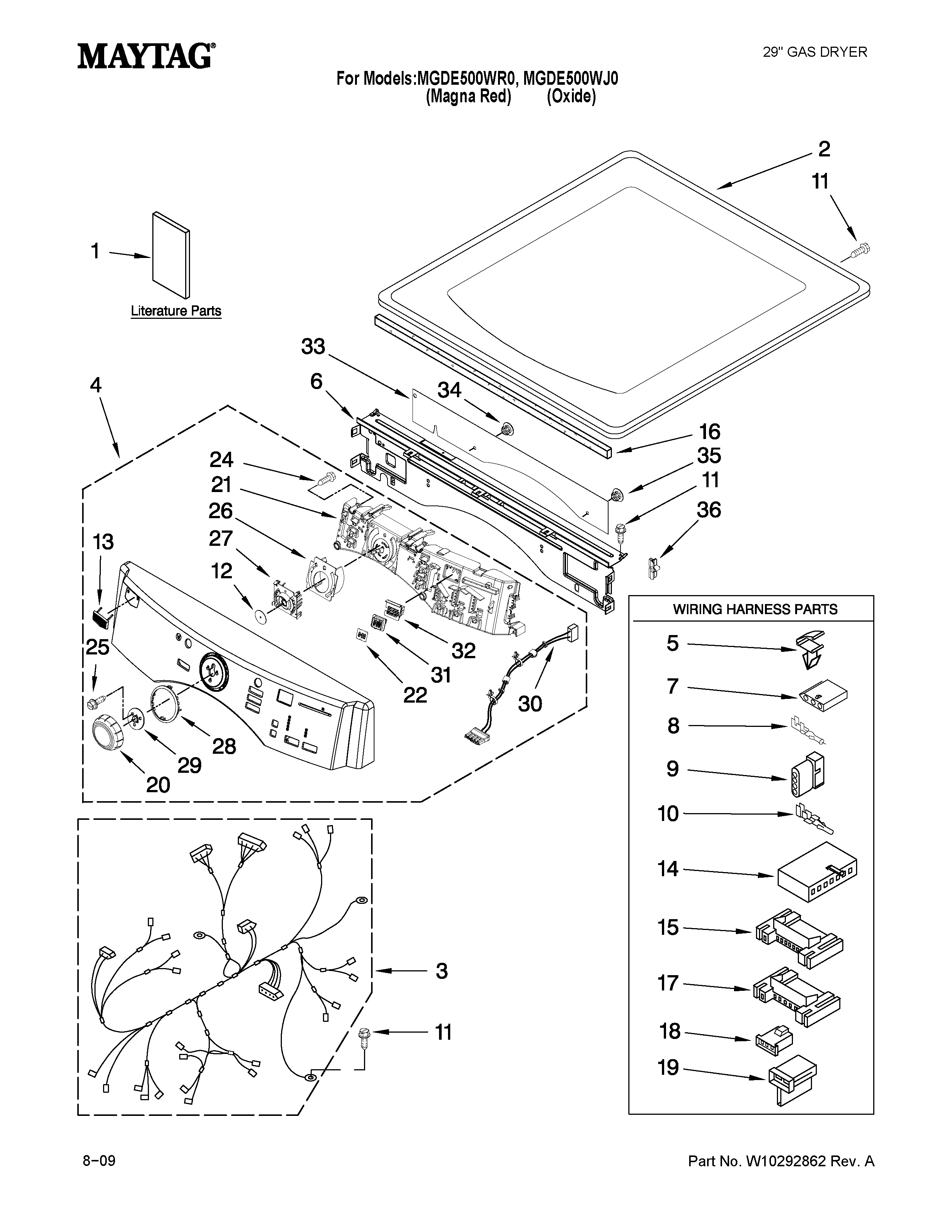 TOP AND CONSOLE PARTS