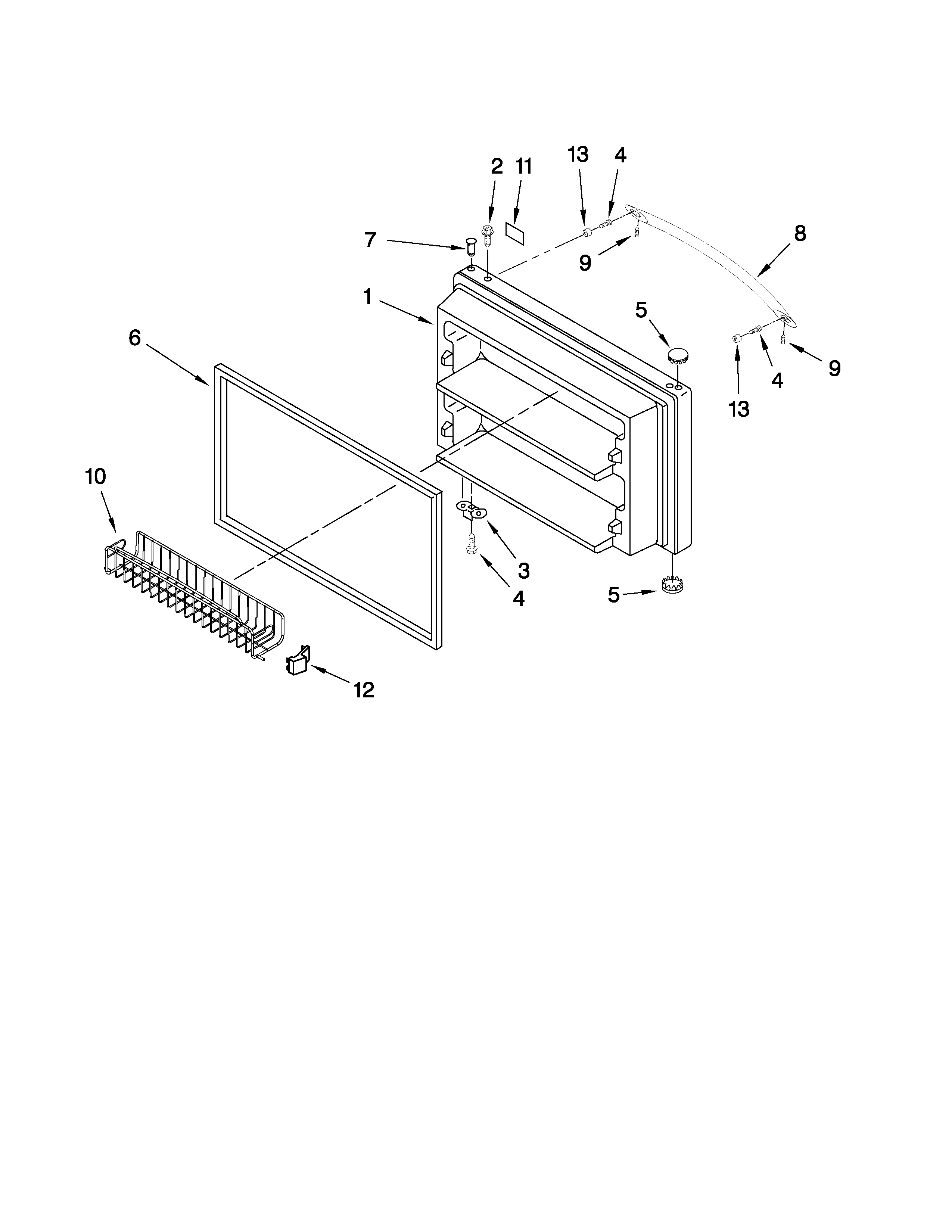 Freezer door parts