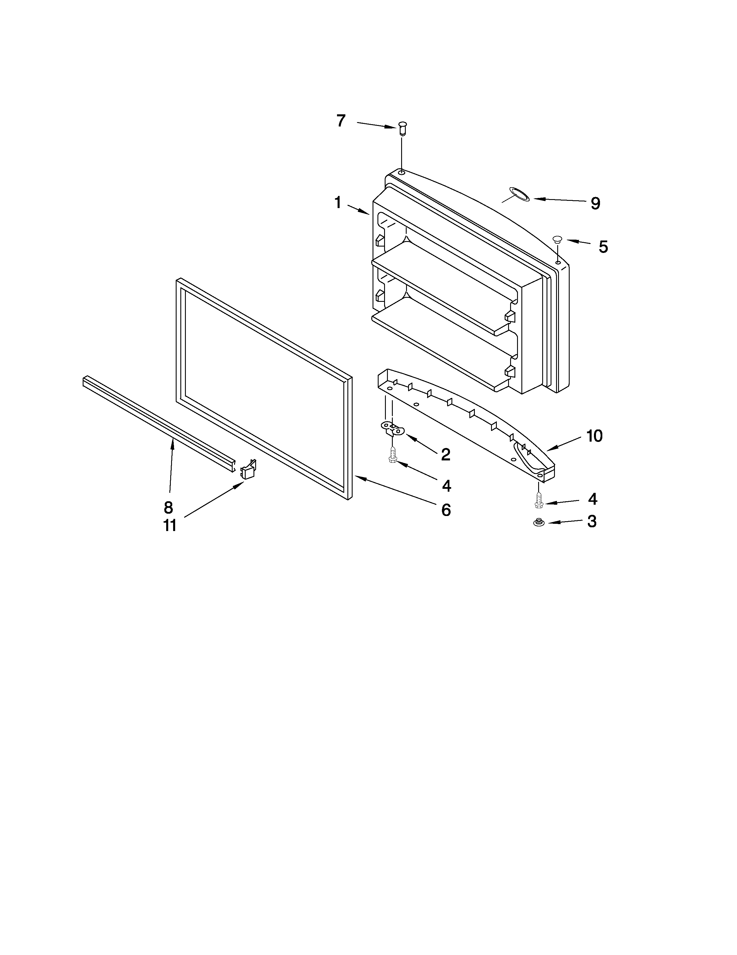 Freezer door parts