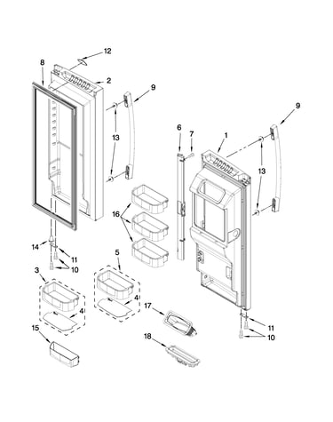 Refrigerator door parts
