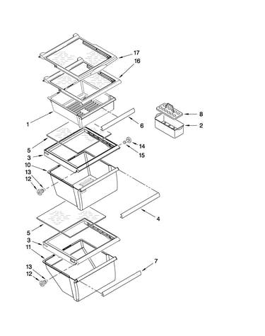 Refrigerator shelf parts