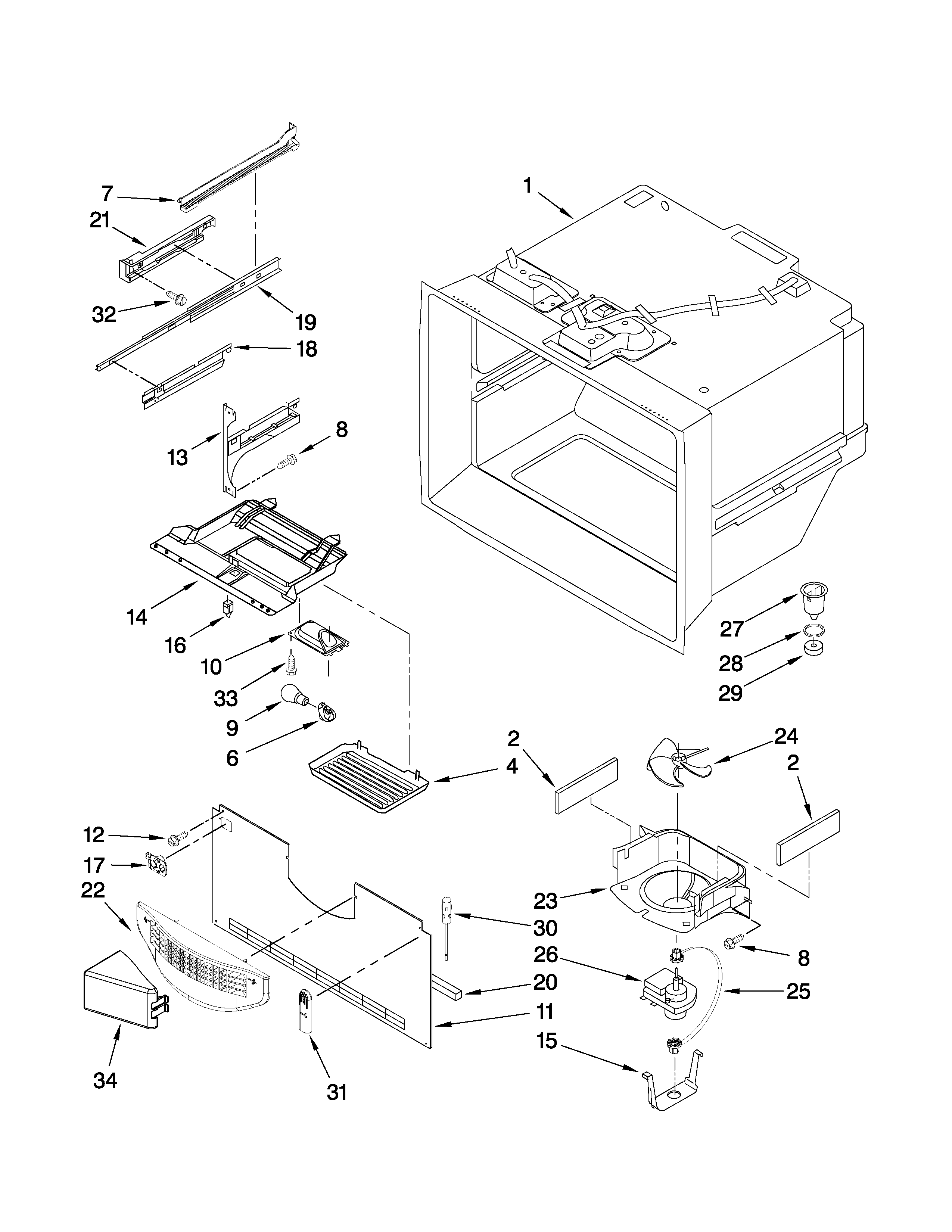 Freezer liner parts