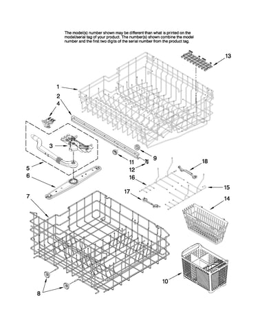 Upper and lower rack parts