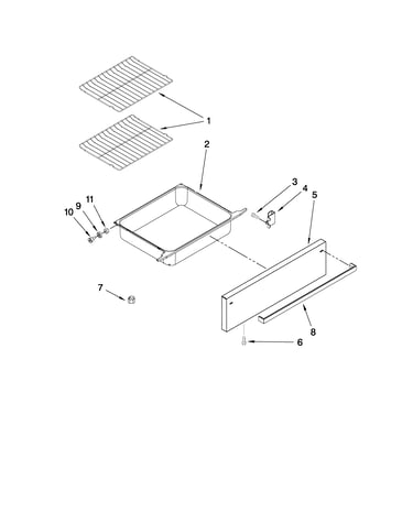 Drawer and rack parts