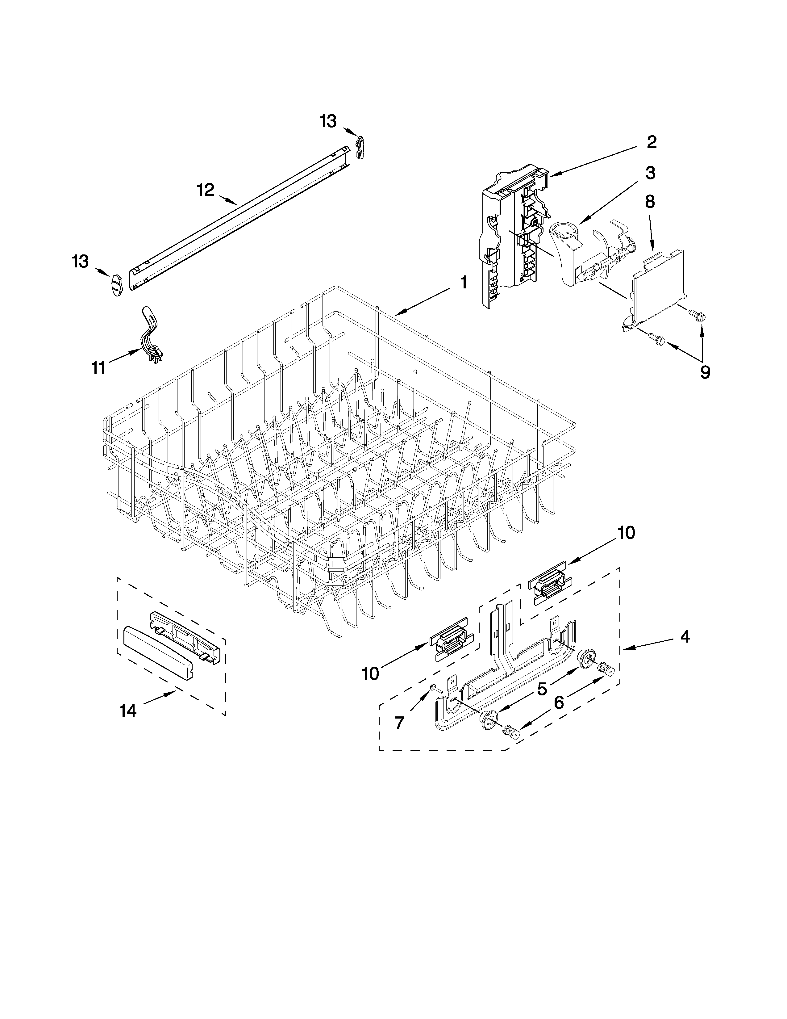 UPPER RACK AND TRACK PARTS