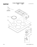 Cooktop, burner and grate parts