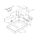 Burner box, gas valves, and switches