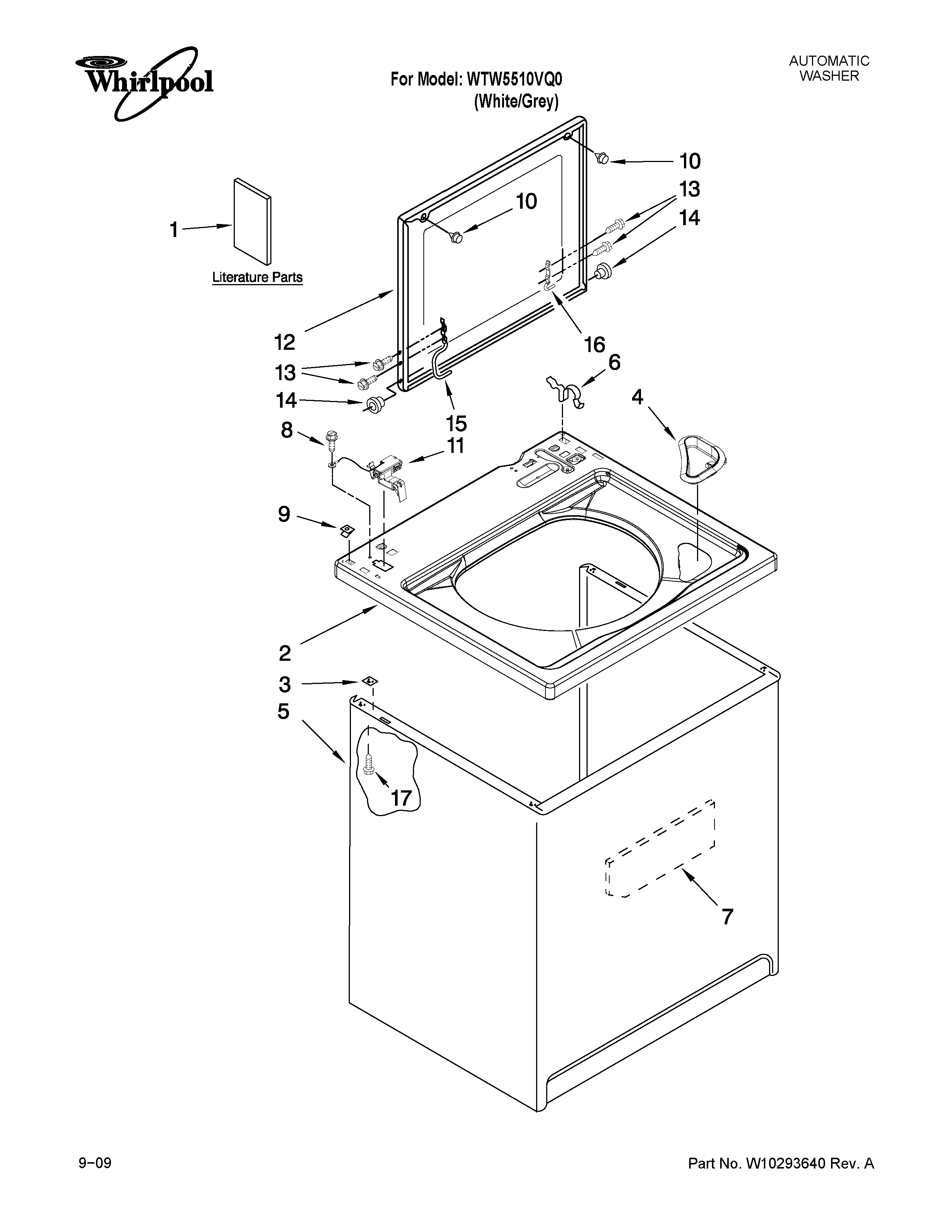 TOP AND CABINET PARTS