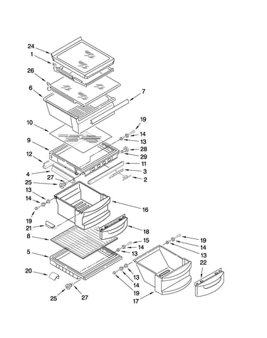 Refrigerator shelf parts
