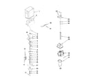 KitchenAid KSRG25FVMS02 motor and ice container parts diagram