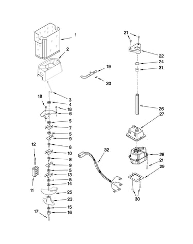 Motor and ice container parts