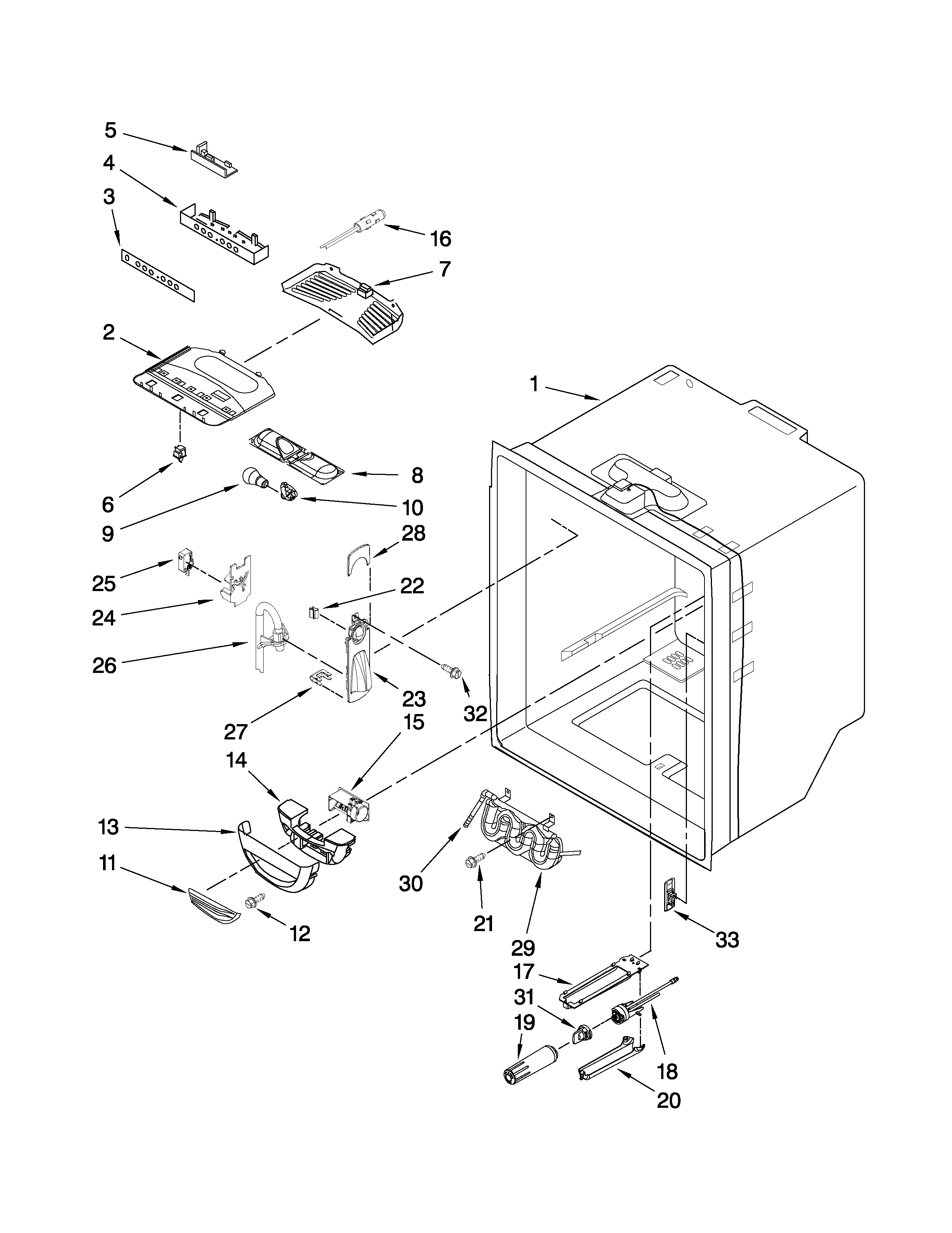 Refrigerator liner parts