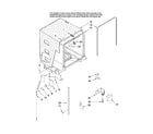 Magic Chef CDB1500AWW3 tub and frame parts diagram