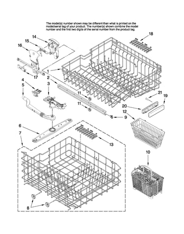 Upper and lower rack parts