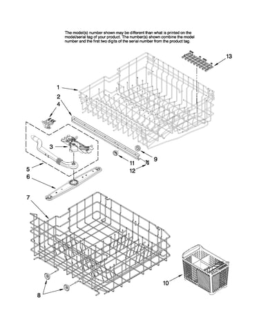 Upper and lower rack parts