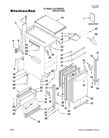 Cabinet liner and door parts