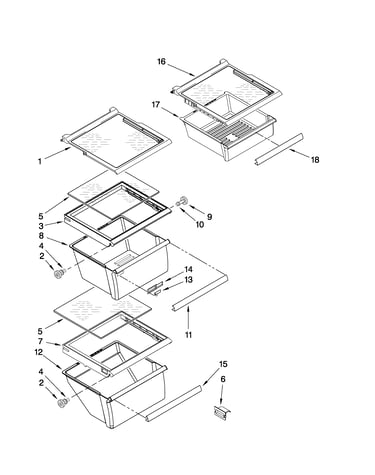 Refrigerator shelf parts