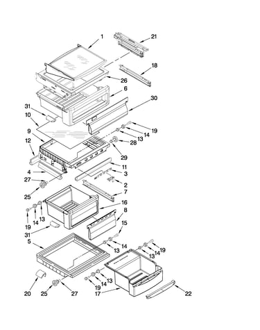 Refrigerator shelf parts