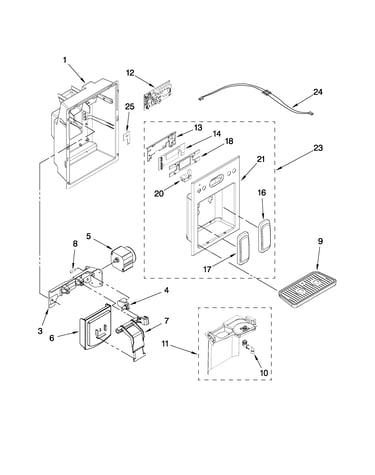 Dispenser front parts
