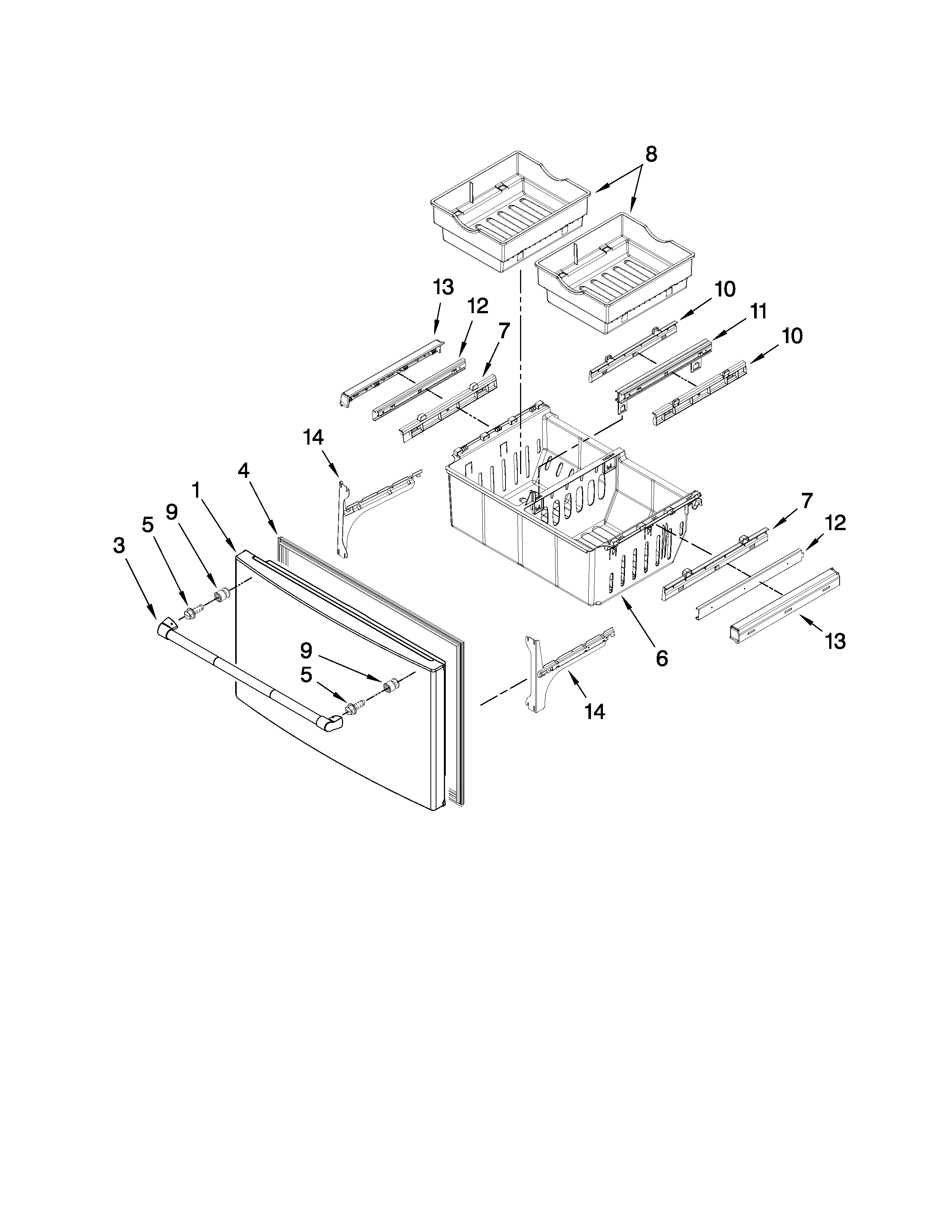 Freezer door parts