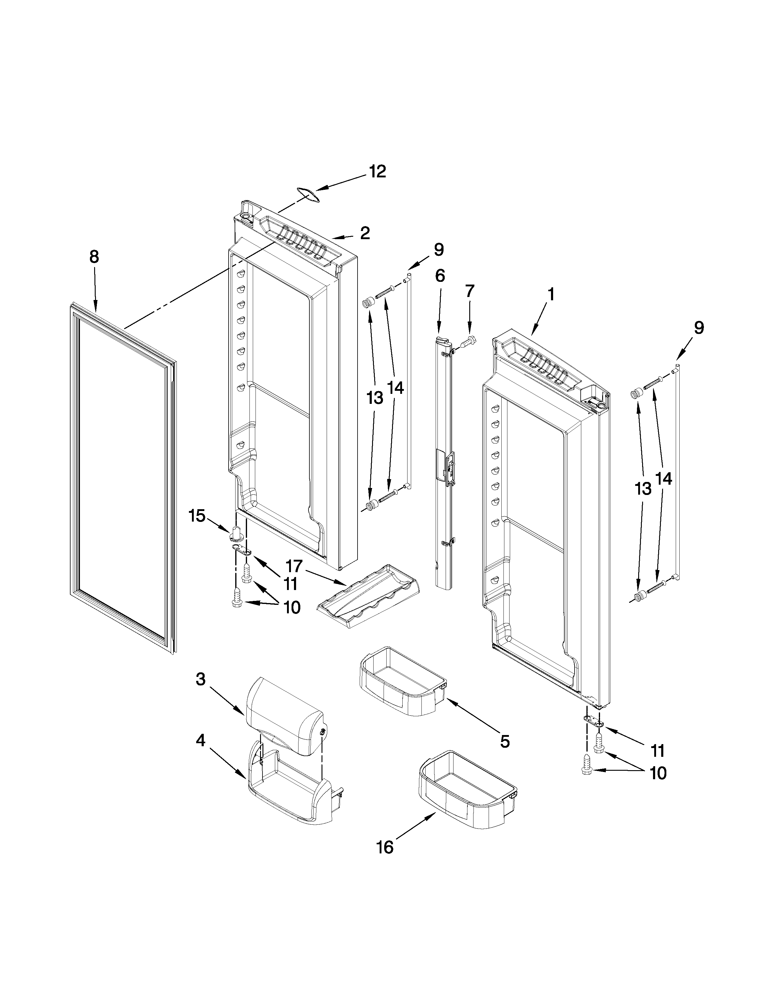 Refrigerator door parts