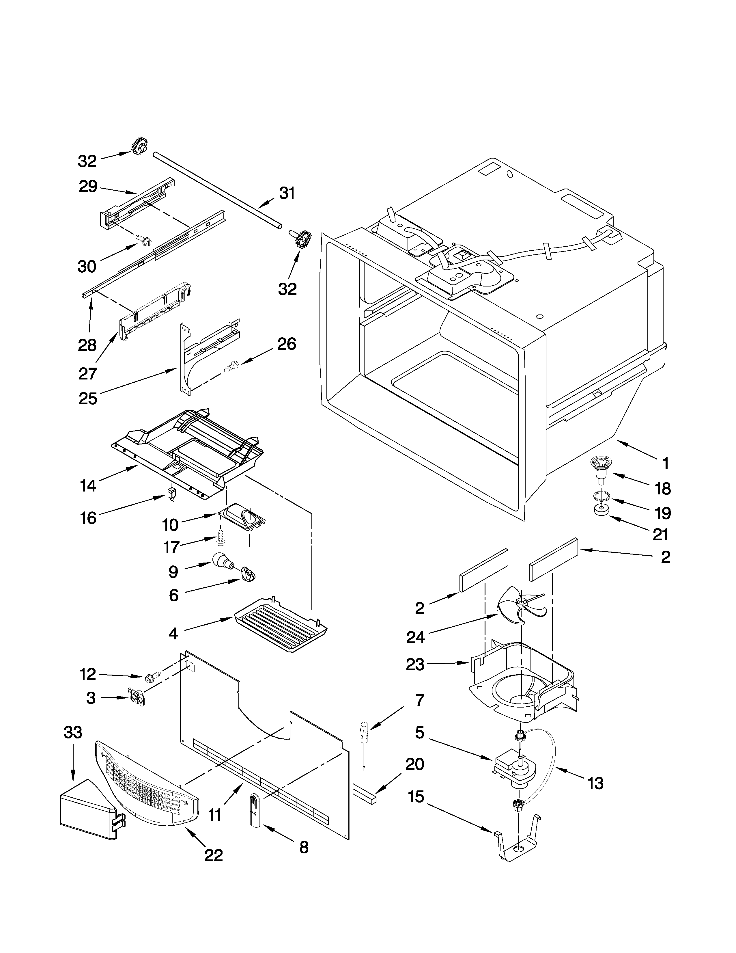 Freezer liner parts