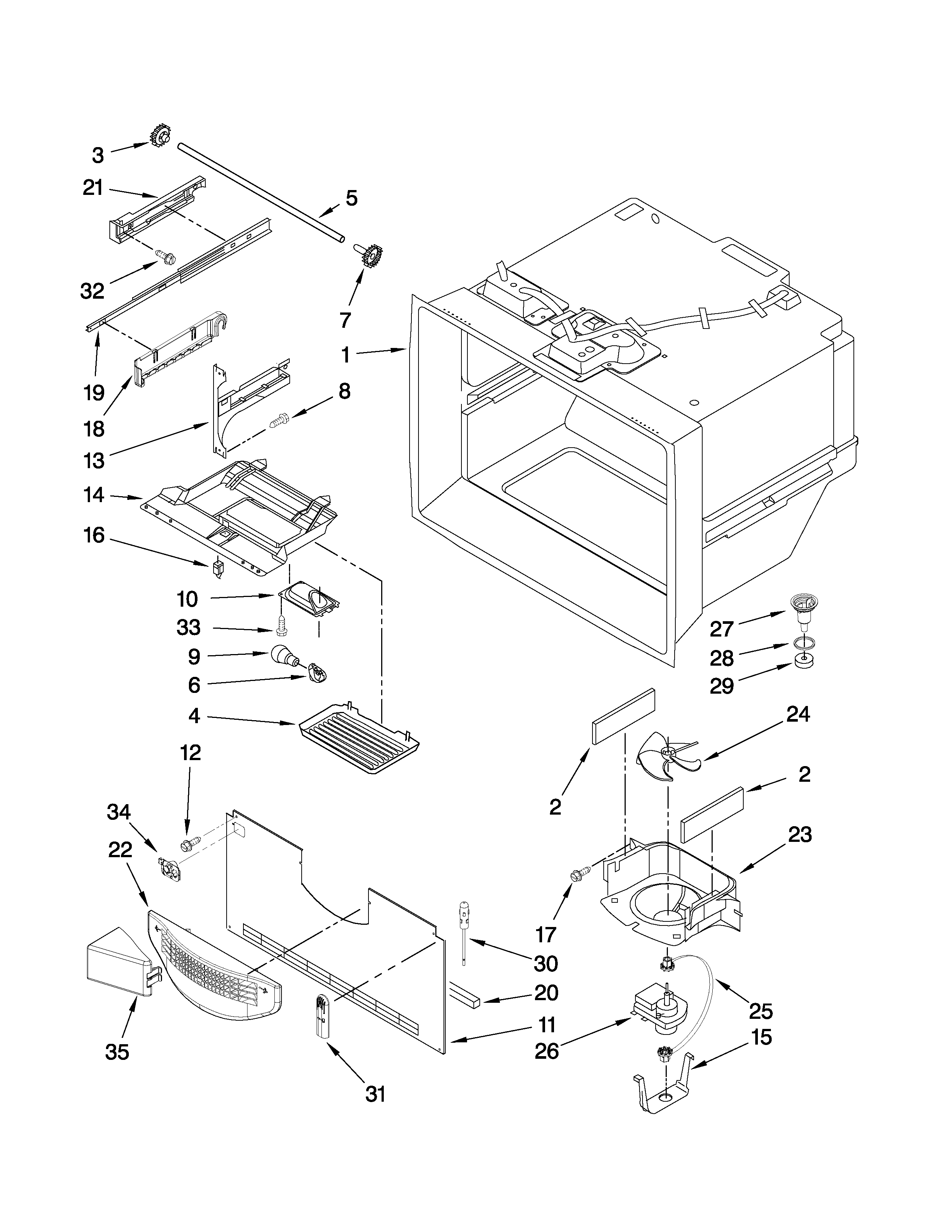 Freezer liner parts