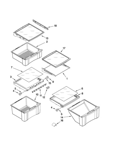 Refrigerator shelf parts