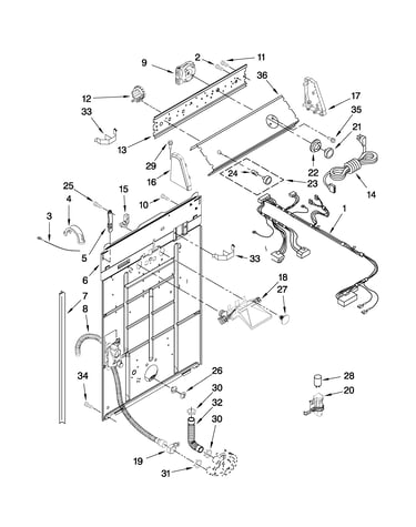 Controls and rear panel parts