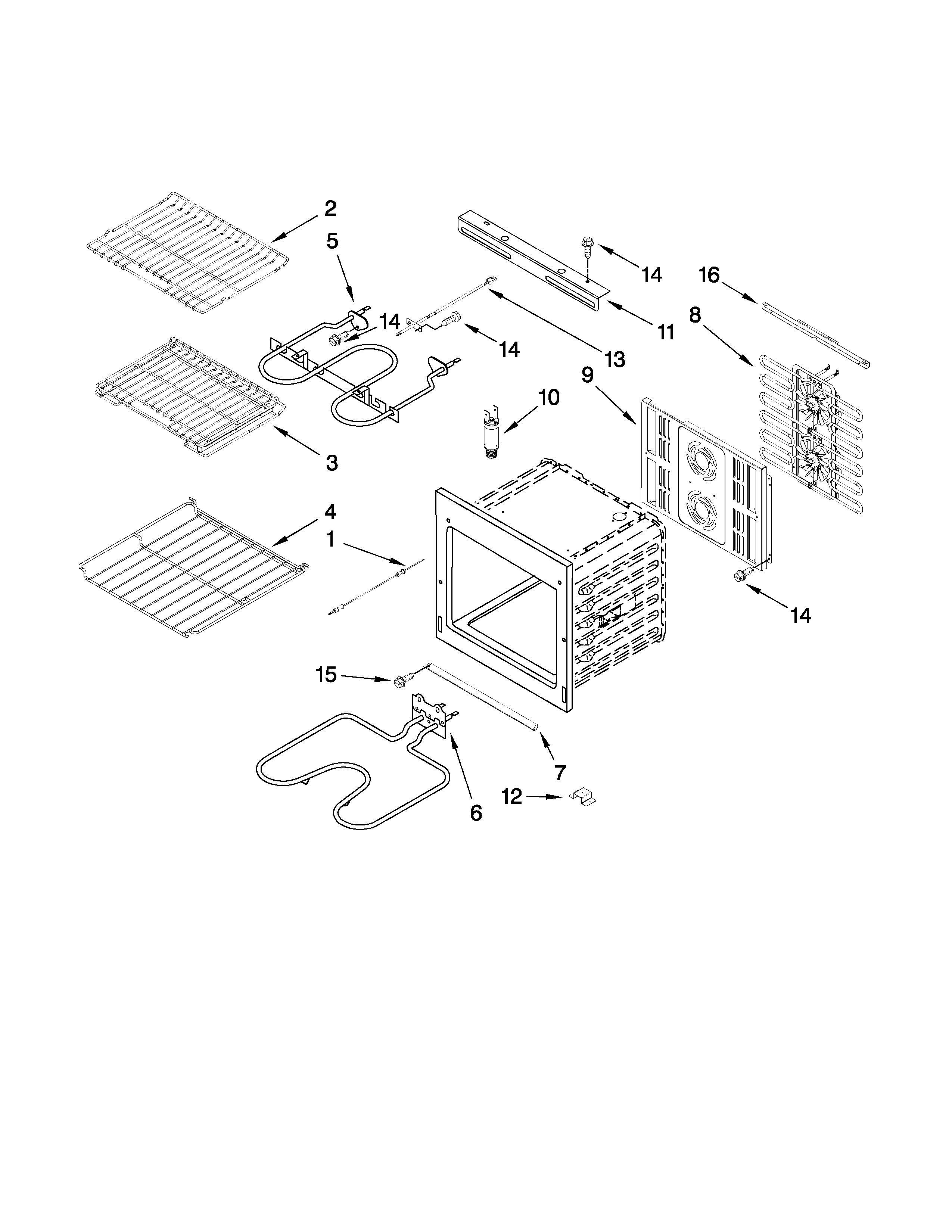Internal oven parts