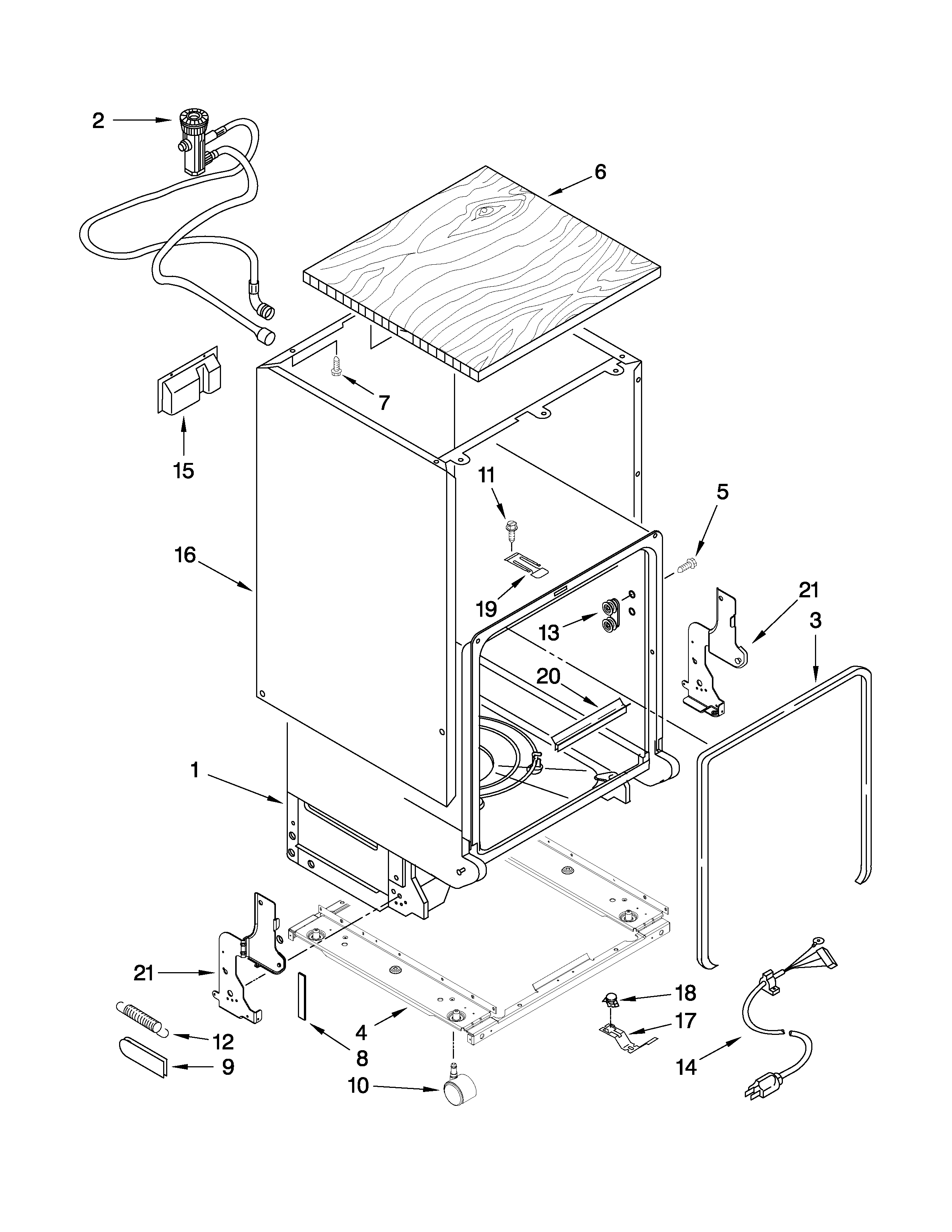 Tub and frame parts
