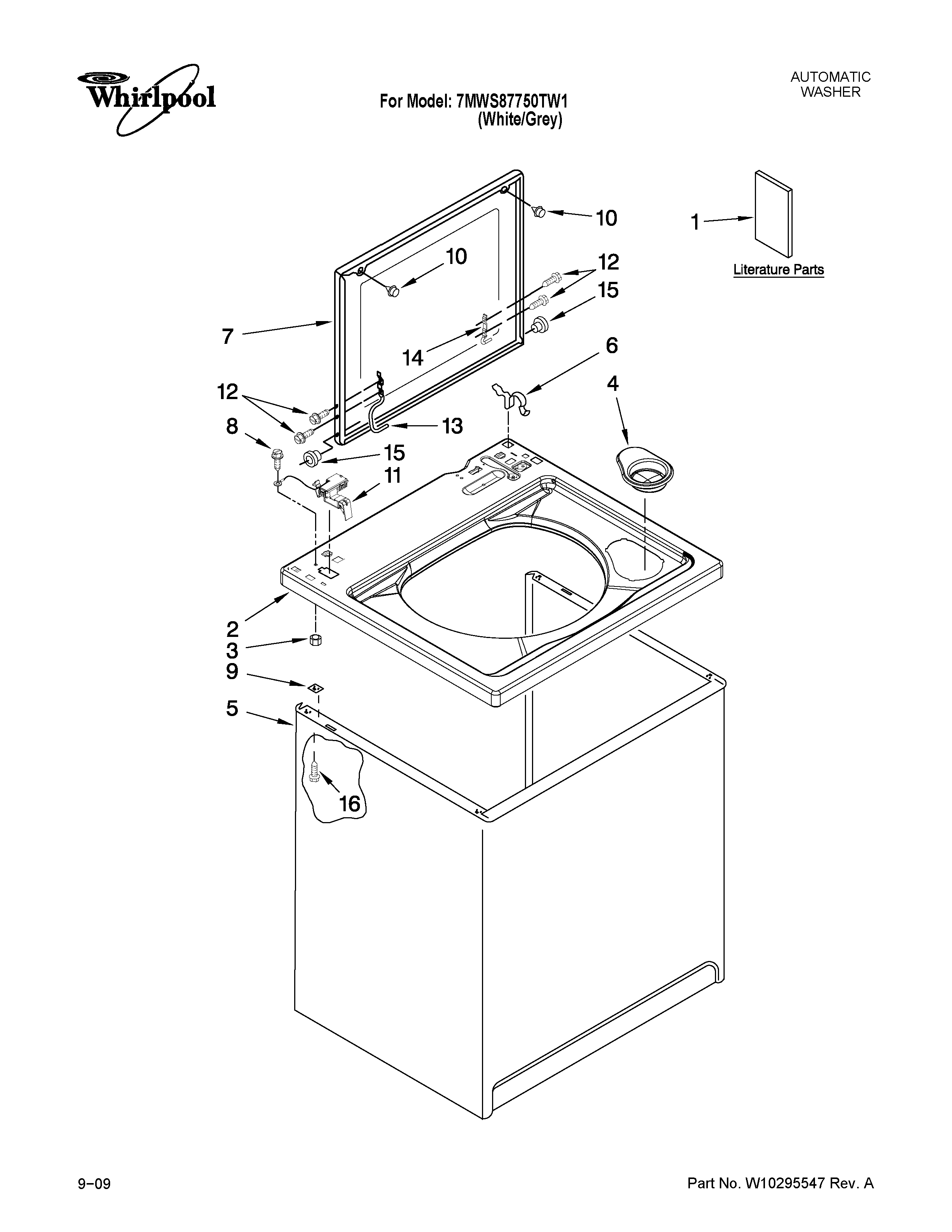 Top and cabinet parts