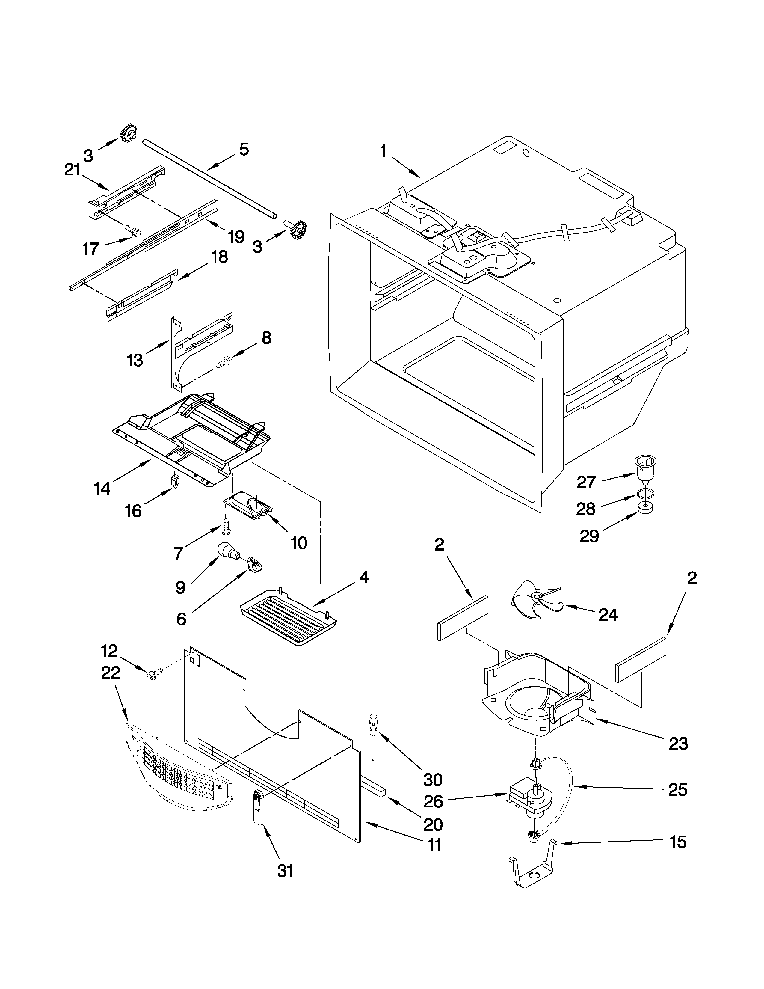 Freezer liner parts