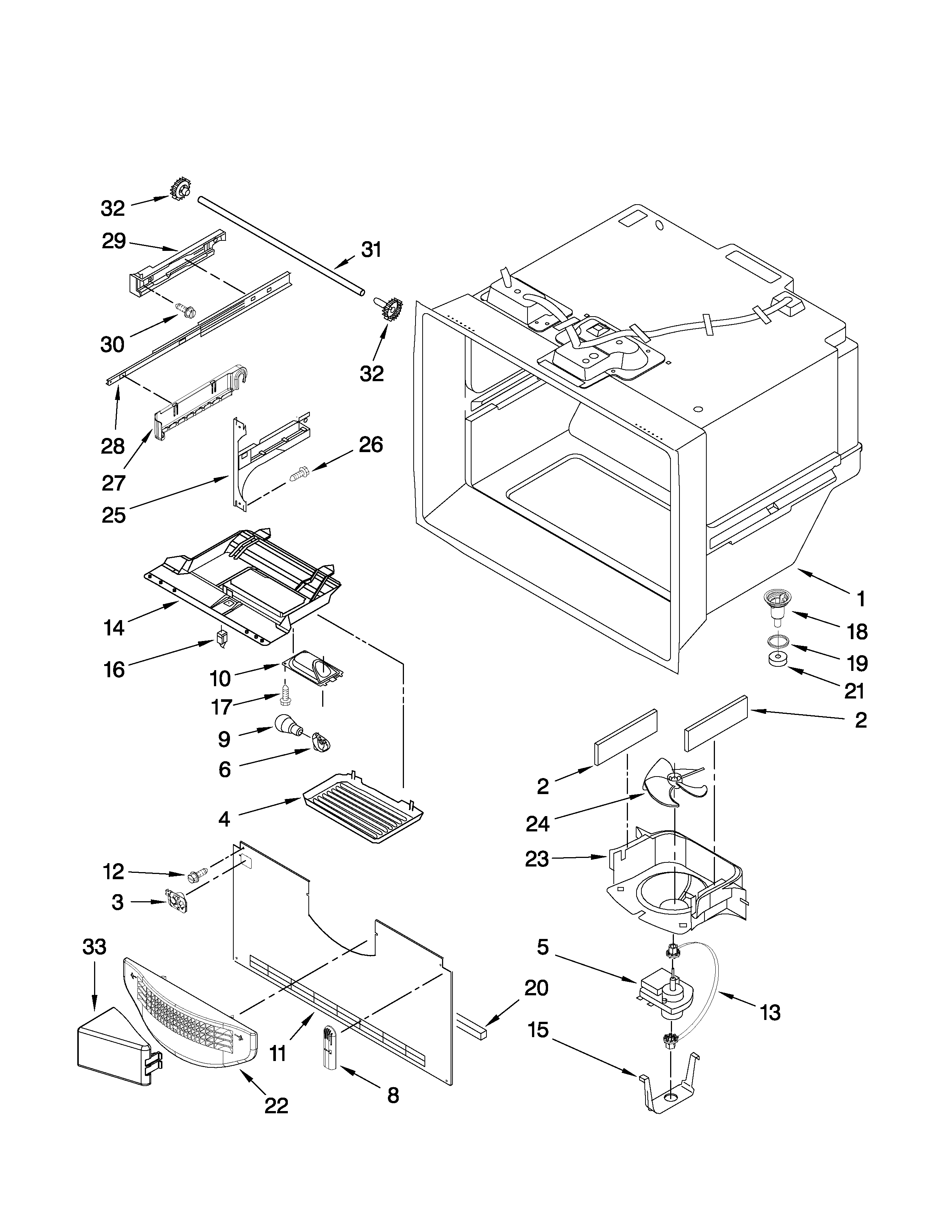 Freezer liner parts